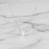 Collar Mini Corazón Solitario Plata