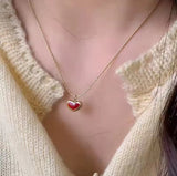 Collar Corazón Rojo oro