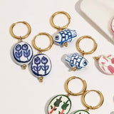 Pendientes Charms Ceramica oro