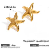Pendientes estrella de mar oro