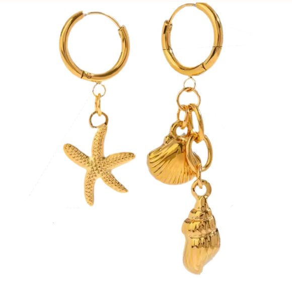 Pendiente Charms Marinos oro