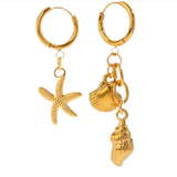 Pendiente Charms Marinos oro