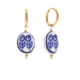 Pendientes Charms Ceramica oro