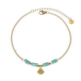 Tobillera/pulsera concha verde oro