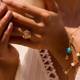 Anillo estrella de mar rosa oro