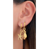 Pendientes Caracola y Estrella de Mar oro