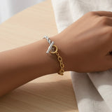 Pulsera eslabon cadena bicolor