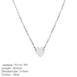 Collar Mini Corazón Solitario Plata