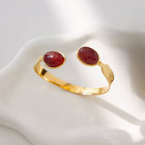 Pulsera Rígida Ambar rojo oro