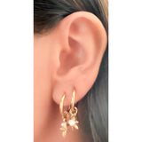 Pendiente Mini Estrella de Mar y perla oro