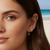 Pendiente Perla Oval oro