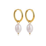 Pendiente Perla Oval oro