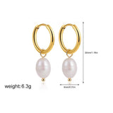 Pendiente Perla Oval oro