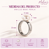 Anillo Maxi Perla Plateado