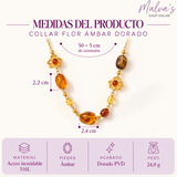 Collar Flor Ámbar Dorado