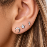 Pendientes Estrella Brillo Plata 925