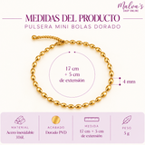 Pulsera Mini Bolas Dorado