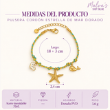 Pulsera Cordón Estrella de Mar Dorado
