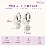 Pendiente Aro Mini Brillo Plata 925