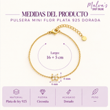 Pulsera Mini Flor Plata 925 Dorada