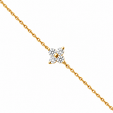 Pulsera Mini Flor Plata 925 Dorada