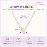 Collar Mini Corazón Solitario Plata 925