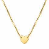 Collar Mini Corazón Solitario Plata 925 Dorado