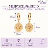 Pendiente Serpiente Plata 925 Dorado