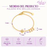 Pulsera Mini Brillos Plata 925 Dorada
