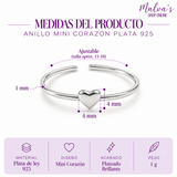 Anillo Mini Corazón Plata 925
