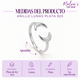 Anillo Lunas Plata 925