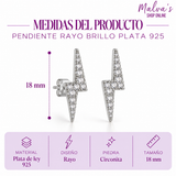 Pendiente Rayo Brillo Plata 925