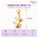 Charm Bolso Conchas Dorado
