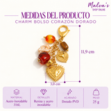 Charm Bolso Corazón Dorado