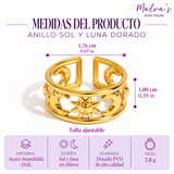 Anillo Sol y Luna Dorado