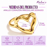 Anillo Corazón Irregular Dorado