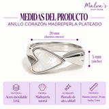 Anillo Corazón Madreperla Plateado