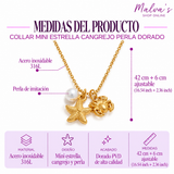 Collar Mini Estrella Cangrejo Perla Dorado