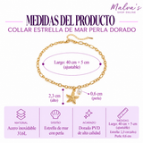 Collar Estrella de Mar Perla Dorado