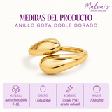 Anillo Gota Doble Dorado
