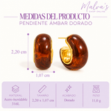 Pendiente Ámbar Dorado