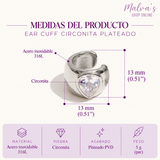 Pendiente Ear Cuff Circonita Plateado