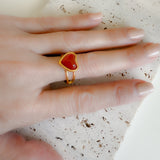 Anillo Corazón Rojo Oro