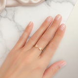 Anillo Flor Brillo Oro