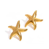 Pendientes estrella de mar oro
