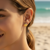 Pendientes estrella concha oro