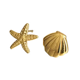 Pendientes estrella concha oro