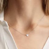 Collar Mini Corazón Solitario Plata