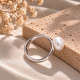Anillo Maxi Perla Plateado