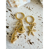 Pendiente Charms Marinos oro